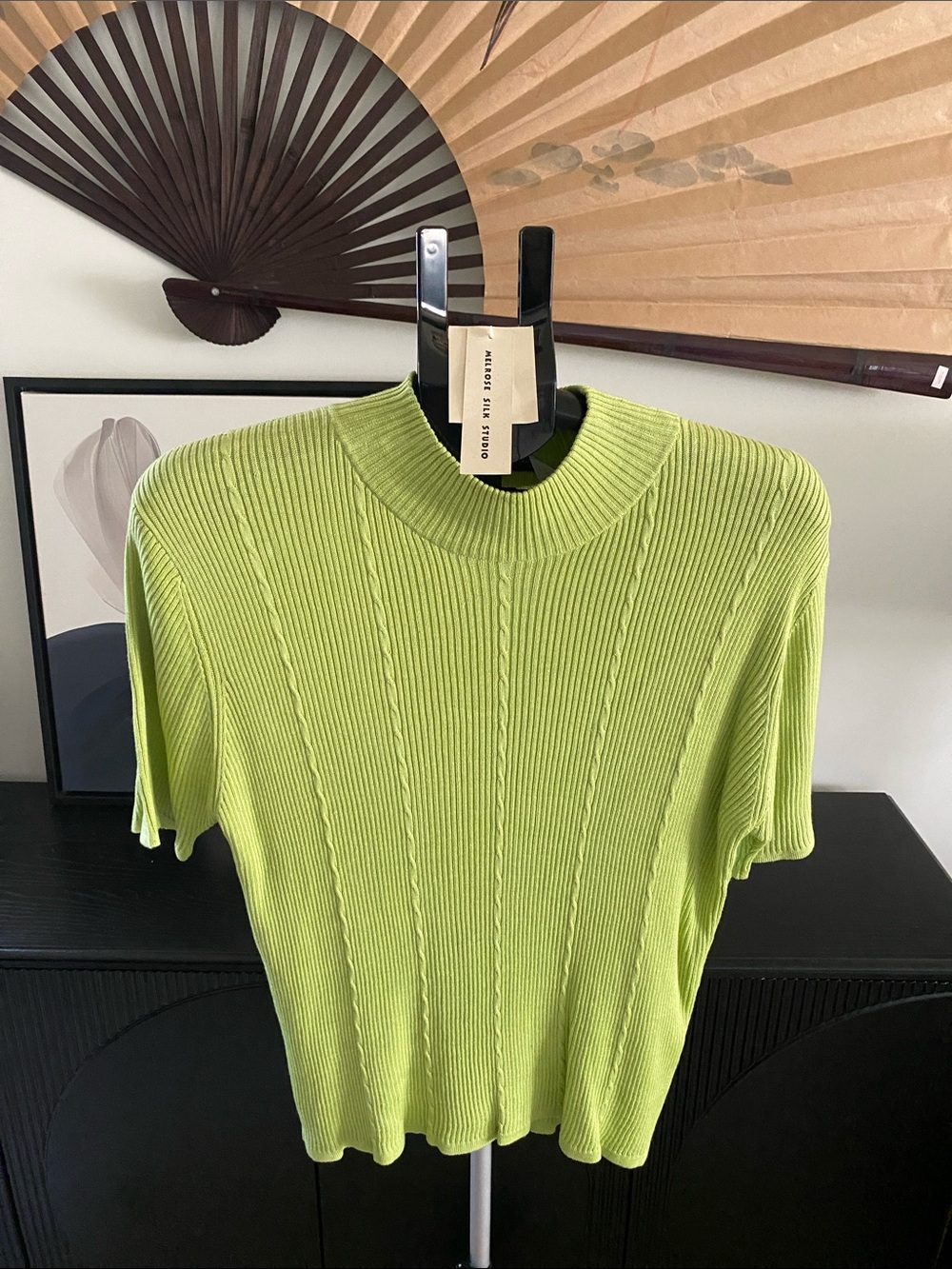 Vintage 90’s Melrose Silk Studios Green Short Sleeve Sweater